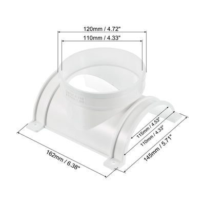 Harfington 110x110mm PVC Leitung 3-Weg Sattel T-Stück Kit 1Pack Adapter Kreuzung für Garten