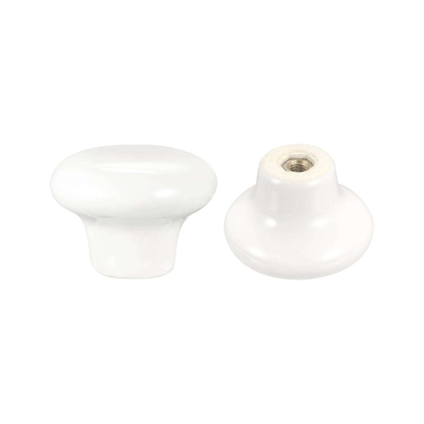 uxcell Uxcell Ceramic Drawer Knobs 6pcs Mushroom Shape Pulls 0.94"x1.26" for Dresser(White)