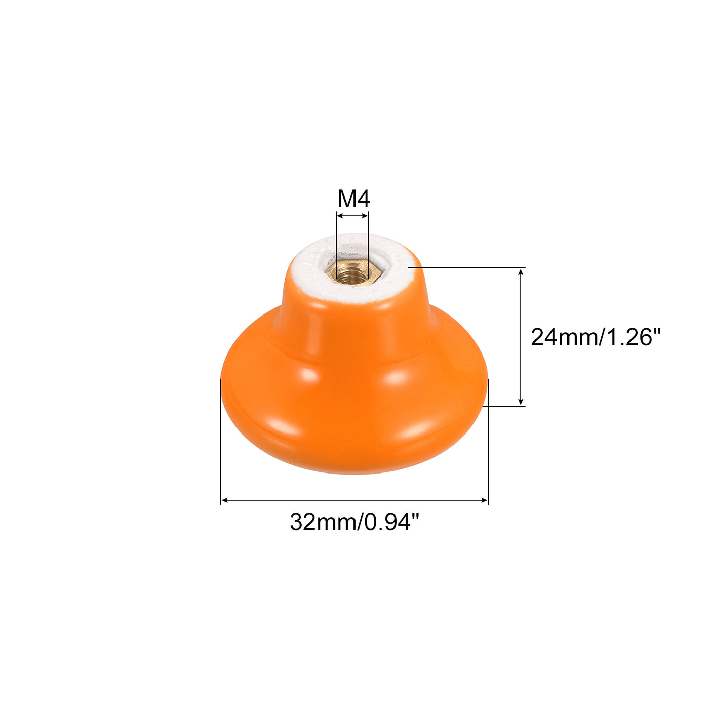 uxcell Uxcell 10Stk. Keramik Schubladenknöpfe Vintage Kommoden Pilzform 0,94"x1,26" orange