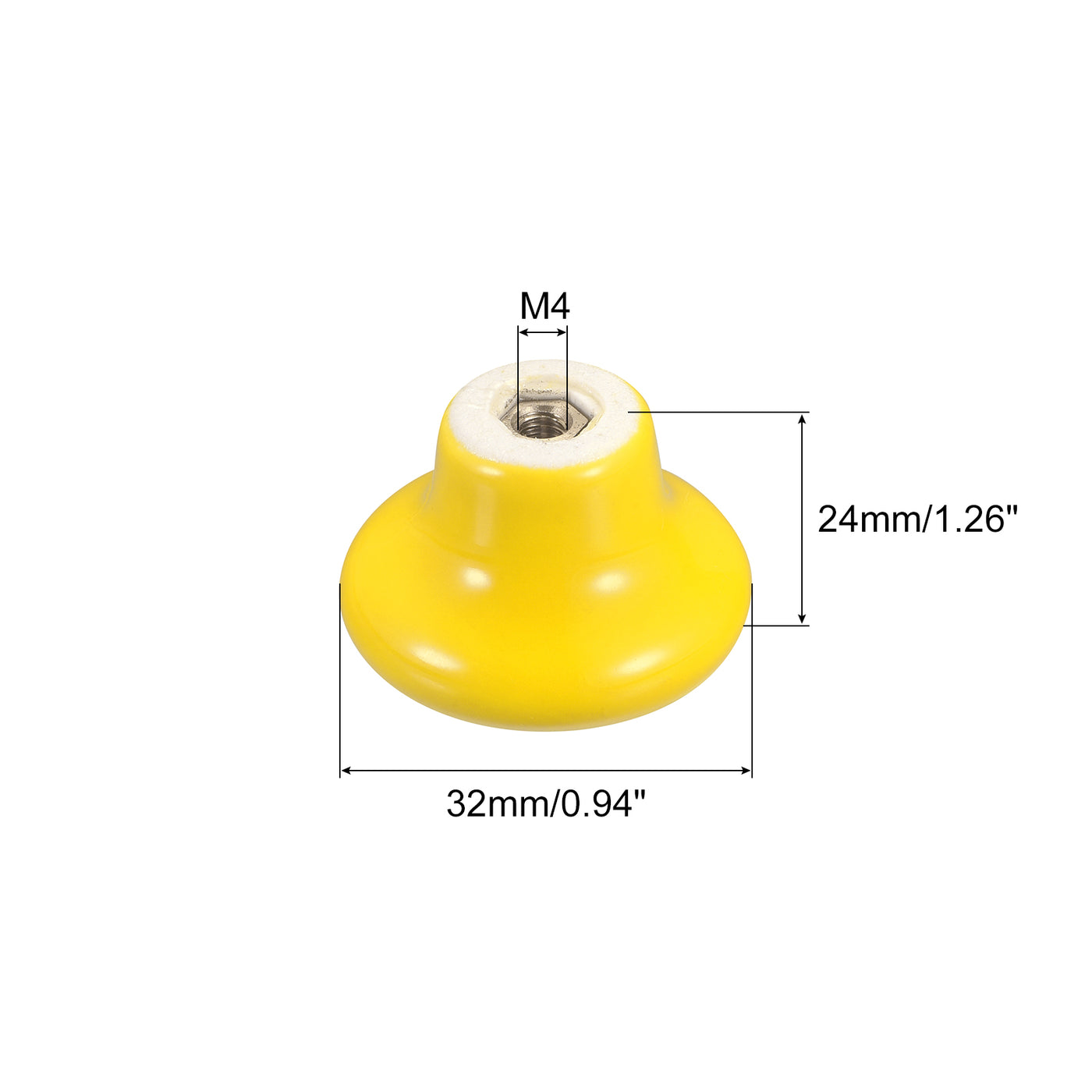 uxcell Uxcell 10Stk. Keramik Schubladenknöpfe Vintage Kommoden Pilzform 0,94"x1,26" gelb