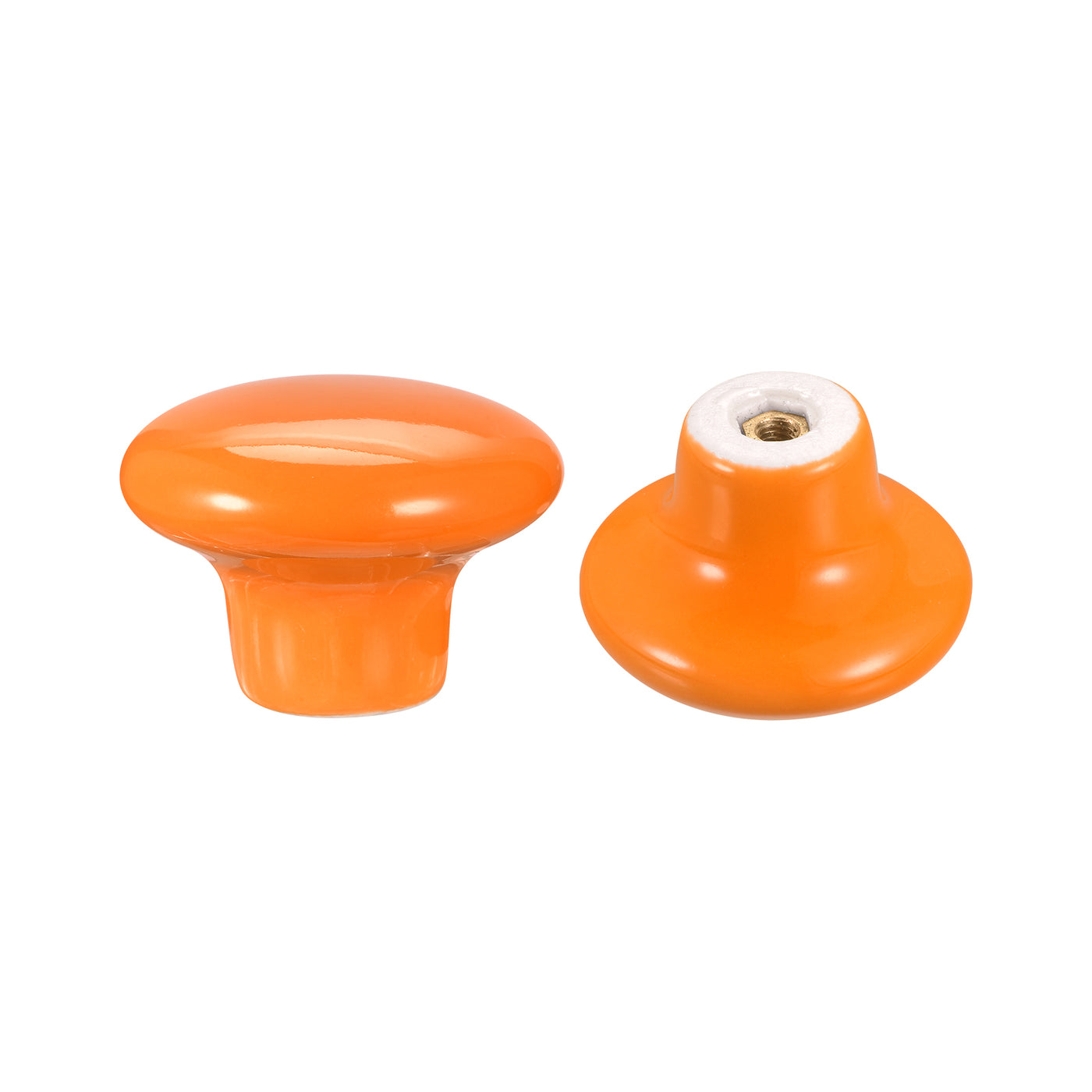 uxcell Uxcell Ceramic Drawer Knobs 15pcs Mushroom Shape Pulls 1.1"x1.5" for Dresser(Orange)