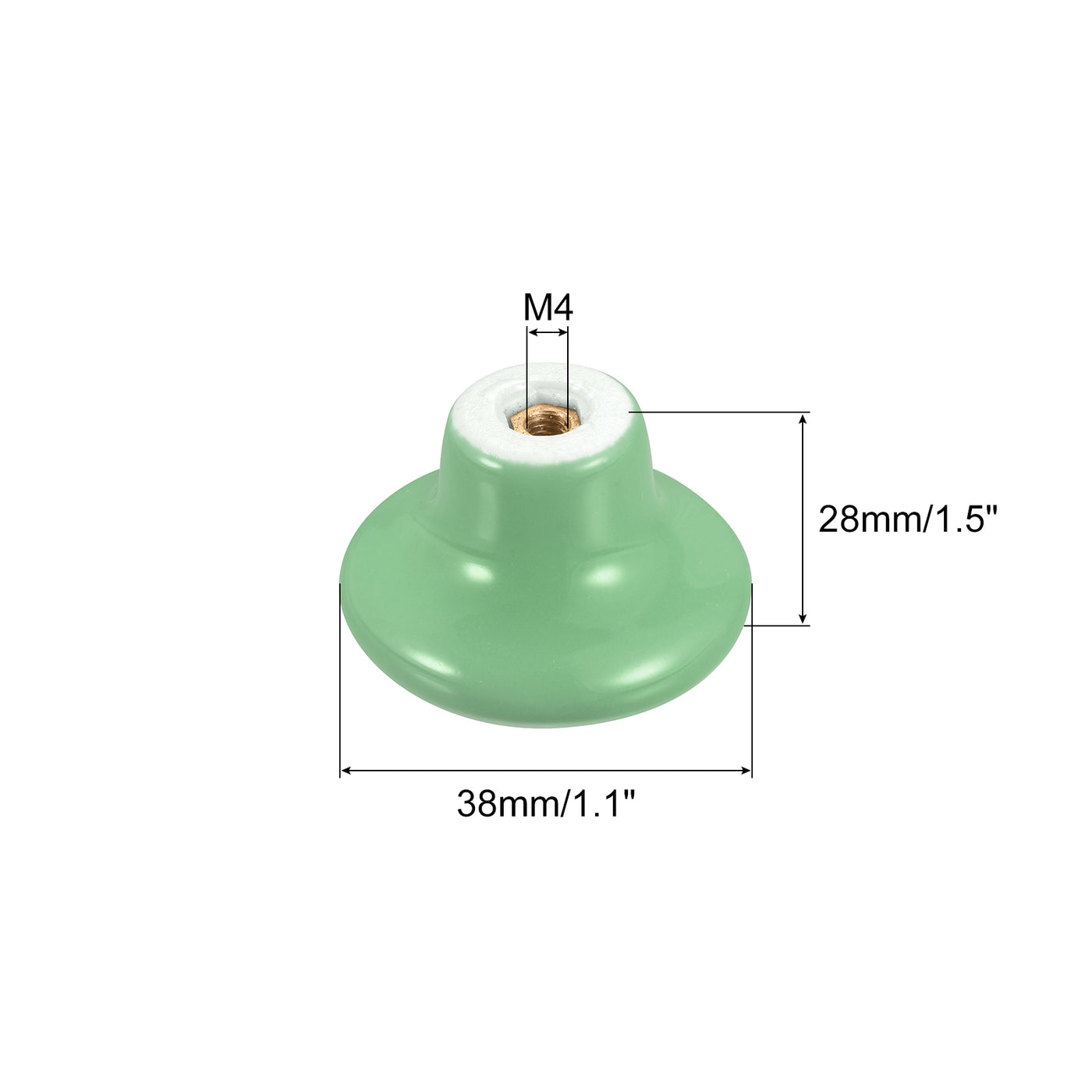 uxcell Uxcell 6Stk. Keramik Schubladenknöpfe Vintage Kommoden Pilzform 1,1"x1,5" grün