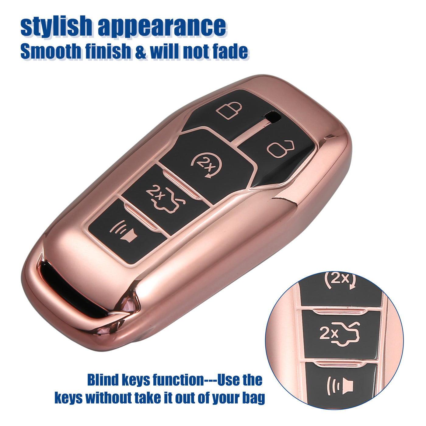 ACROPIX Remote Key Fob Case Cover Fit for Ford Focus - Pack of 1 Pink