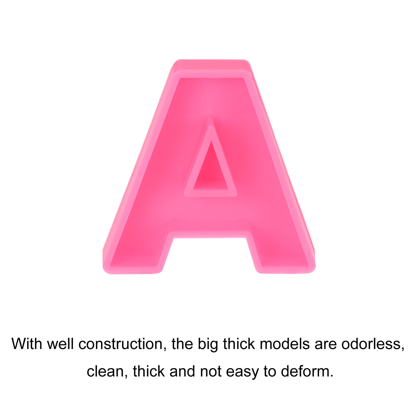 Harfington Silicone Resin Letter Mold 3D Mold for Epoxy Resin Art Large a Pink 4inch