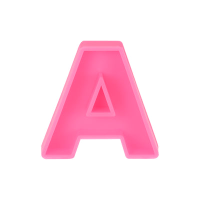 Harfington Silicone Resin Letter Mold 3D Mold for Epoxy Resin Art Large a Pink 4inch