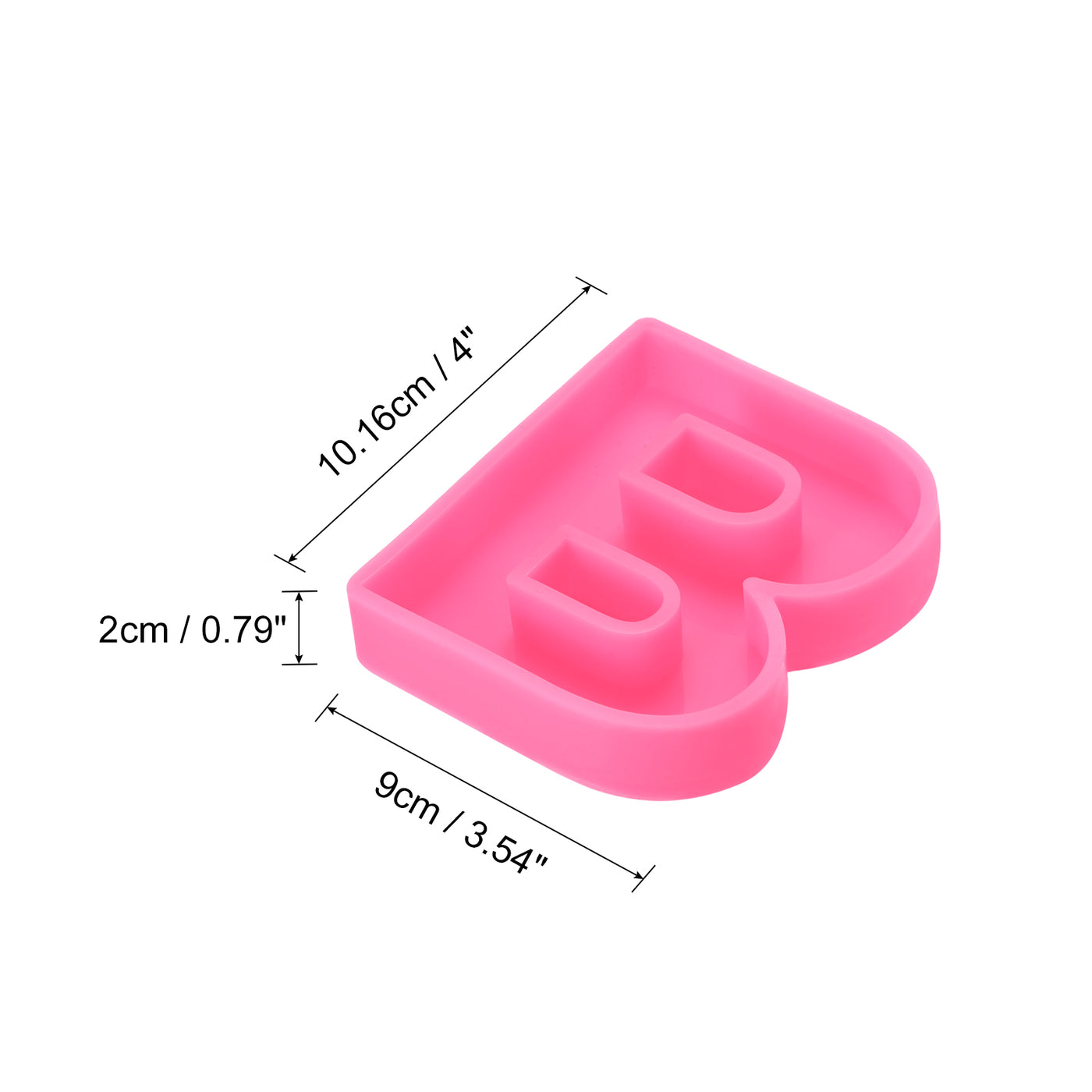 Harfington Silicone Resin Letter Mold 3D Mold for Epoxy Resin Art Large B Pink 4inch