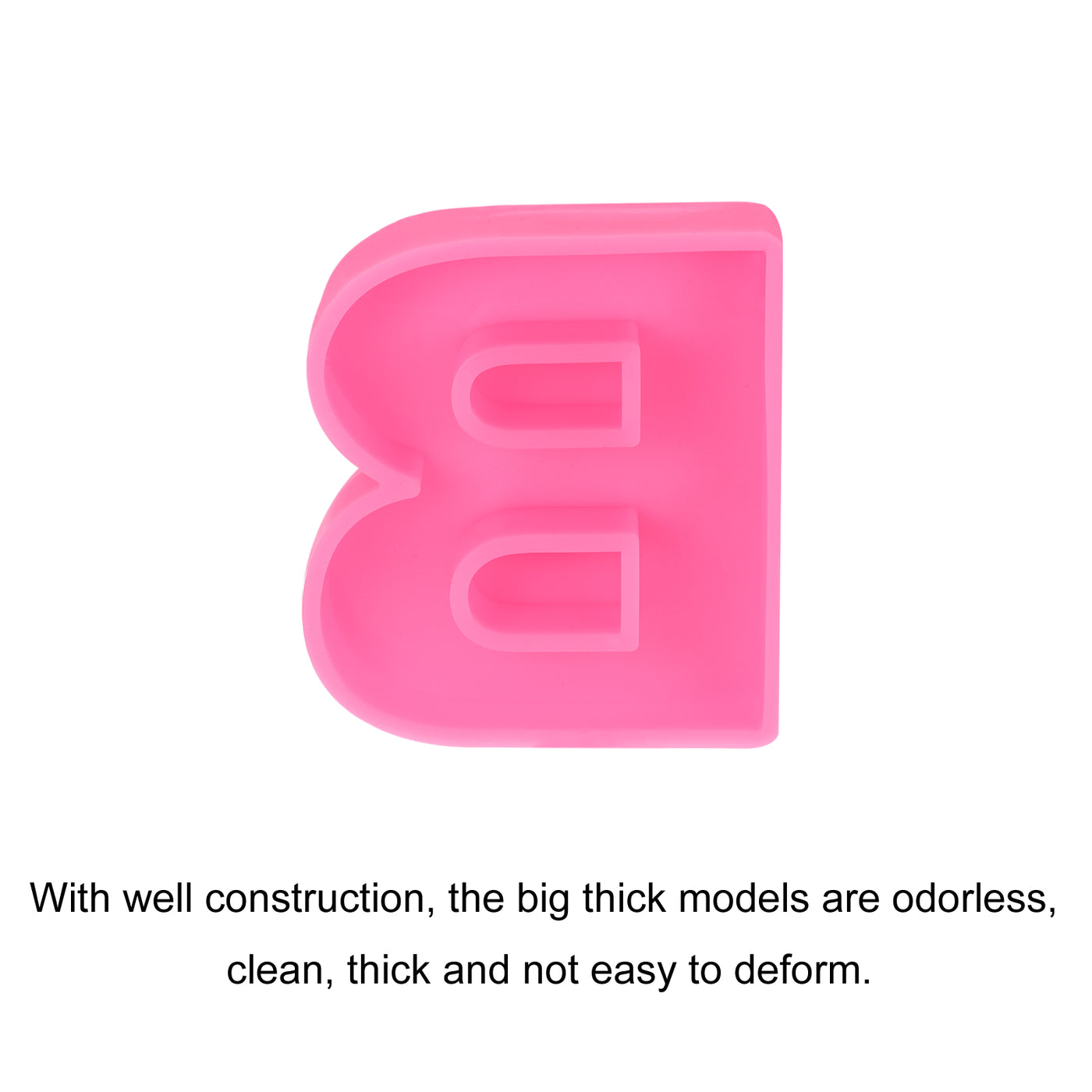 Harfington Silicone Resin Letter Mold 3D Mold for Epoxy Resin Art Large B Pink 4inch