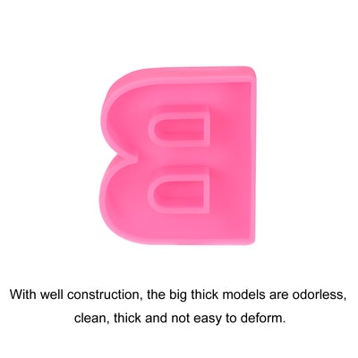 Harfington Silicone Resin Letter Mold 3D Mold for Epoxy Resin Art Large B Pink 4inch