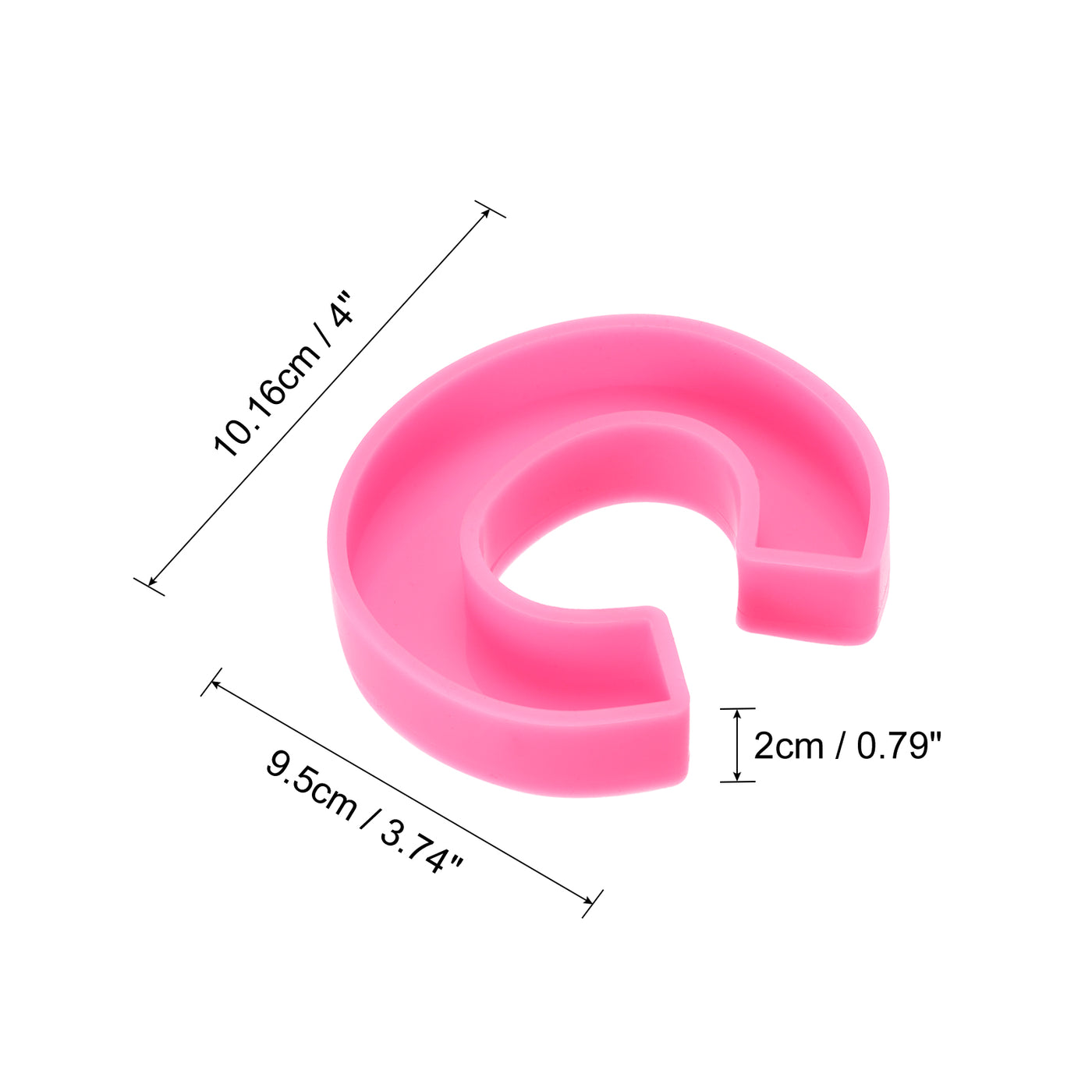 Harfington Silicone Resin Letter Mold 3D Mold for Epoxy Resin Art Large C Pink 4inch