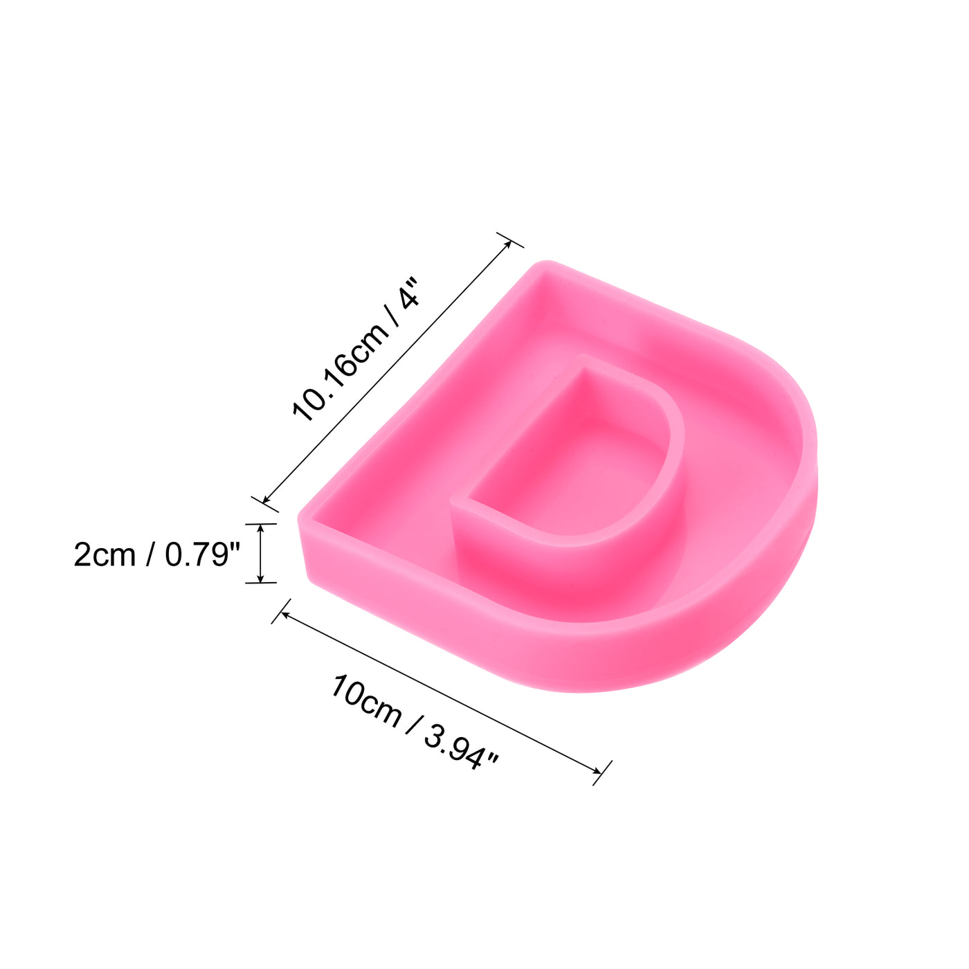 Harfington Silicone Resin Letter Mold 3D Mold for Epoxy Resin Art Large D Pink 4inch