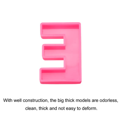 Harfington Silicone Resin Letter Mold 3D Mold for Epoxy Resin Art Large E Pink 4inch