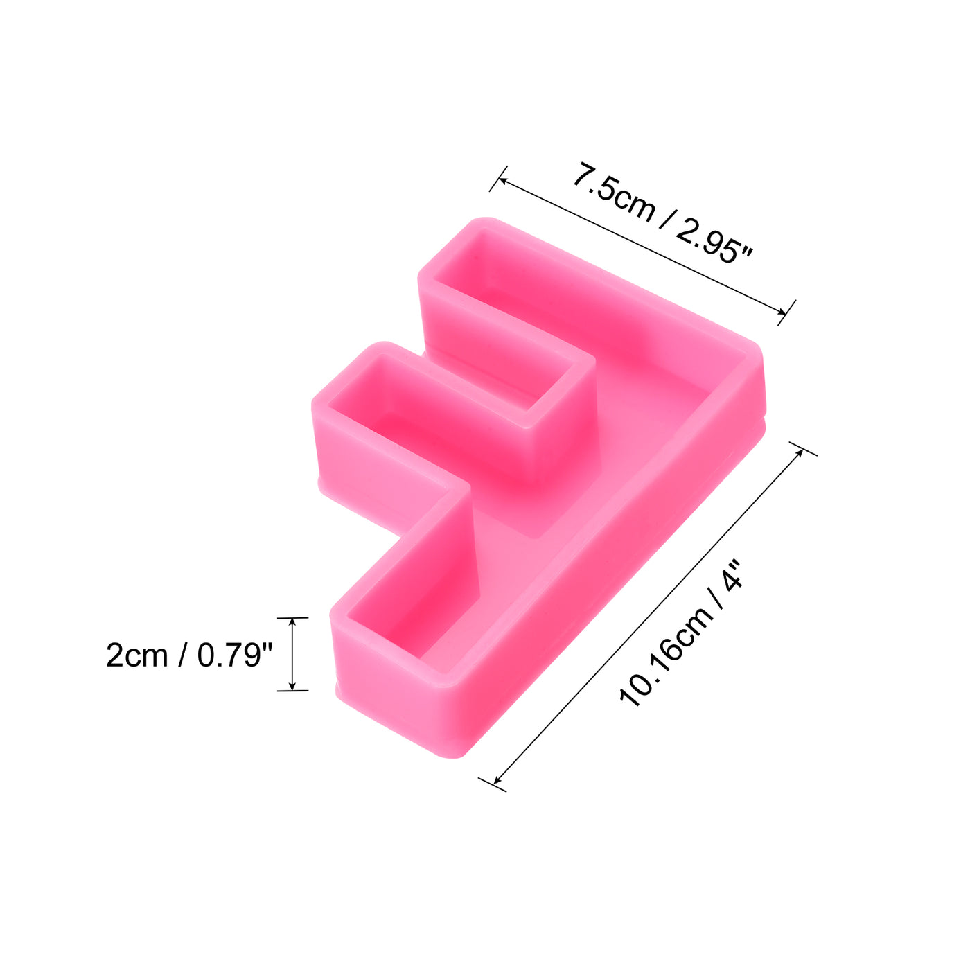 Harfington Silicone Resin Letter Mold 3D Mold for Epoxy Resin Art Large F Pink 4inch