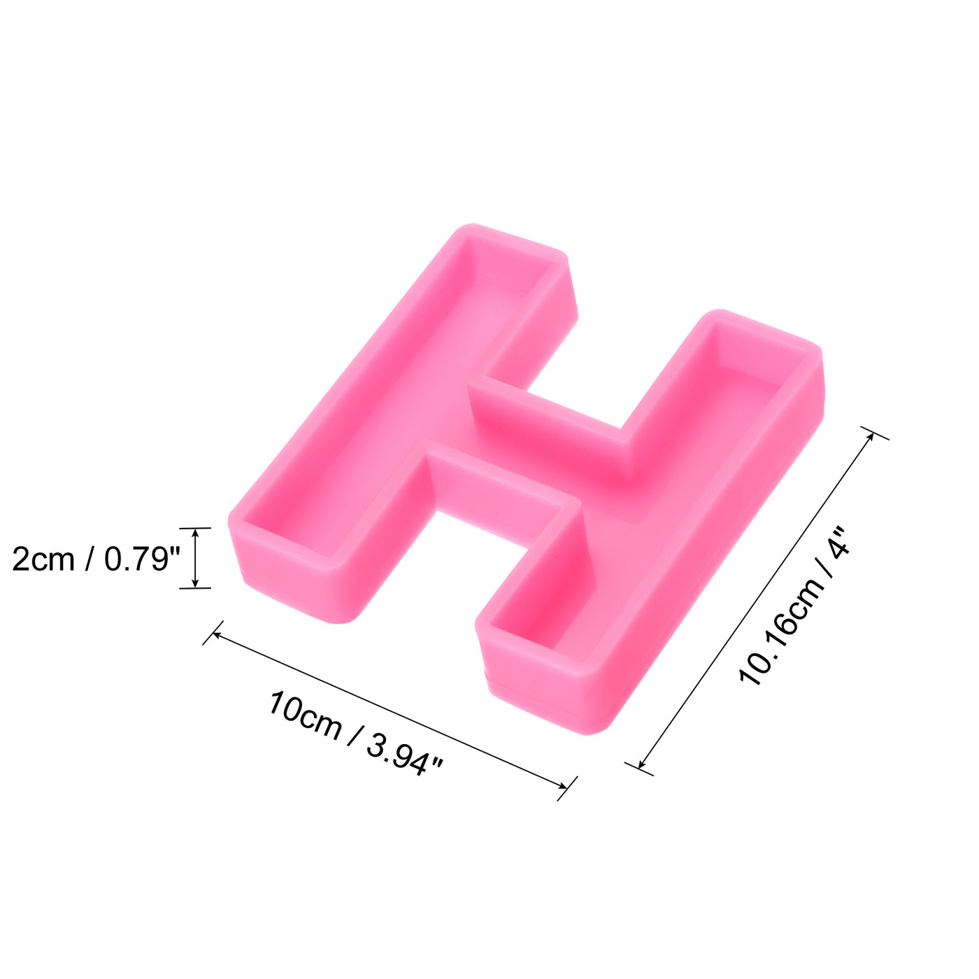 Harfington Silicone Resin Letter Mold 3D Mold for Epoxy Resin Art Large H Pink 4inch