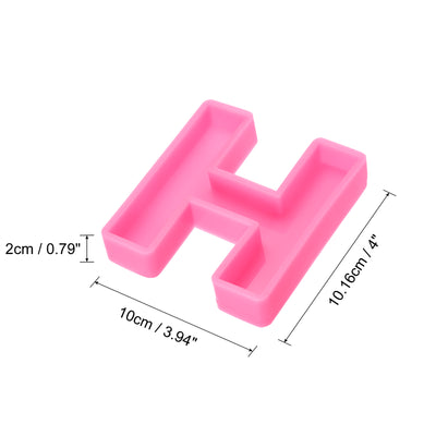 Harfington Silicone Resin Letter Mold 3D Mold for Epoxy Resin Art Large H Pink 4inch