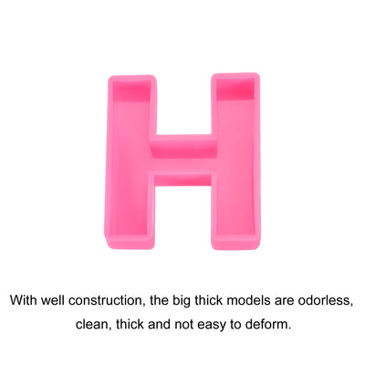 Harfington Silicone Resin Letter Mold 3D Mold for Epoxy Resin Art Large H Pink 4inch