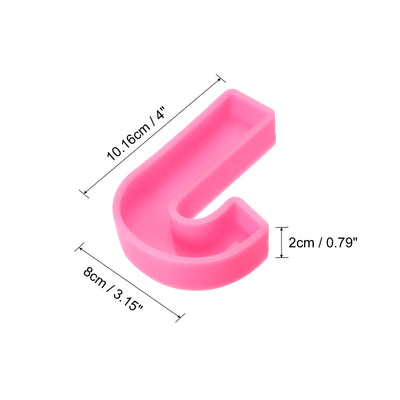 Harfington Silicone Resin Letter Mold 3D Mold for Epoxy Resin Art Large J Pink 4inch