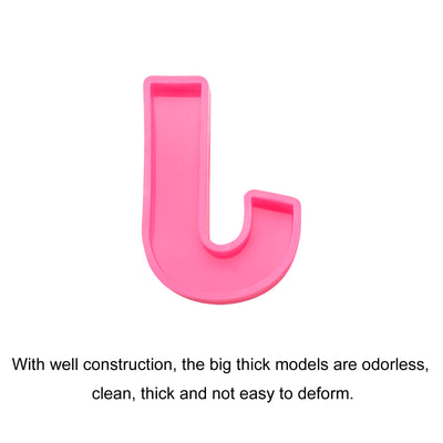 Harfington Silicone Resin Letter Mold 3D Mold for Epoxy Resin Art Large J Pink 4inch