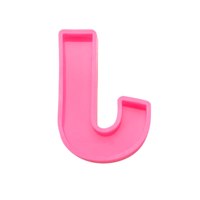 Harfington Silicone Resin Letter Mold 3D Mold for Epoxy Resin Art Large J Pink 4inch