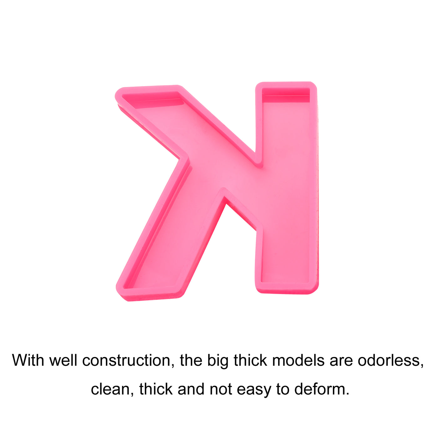 Harfington Silicone Resin Letter Mold 3D Mold for Epoxy Resin Art Large K Pink 4inch