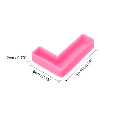 Harfington Silicone Resin Letter Mold 3D Mold for Epoxy Resin Art Large L Pink 4inch