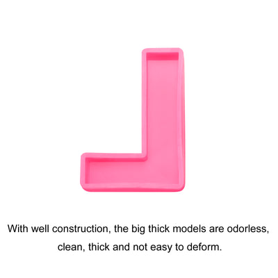 Harfington Silicone Resin Letter Mold 3D Mold for Epoxy Resin Art Large L Pink 4inch