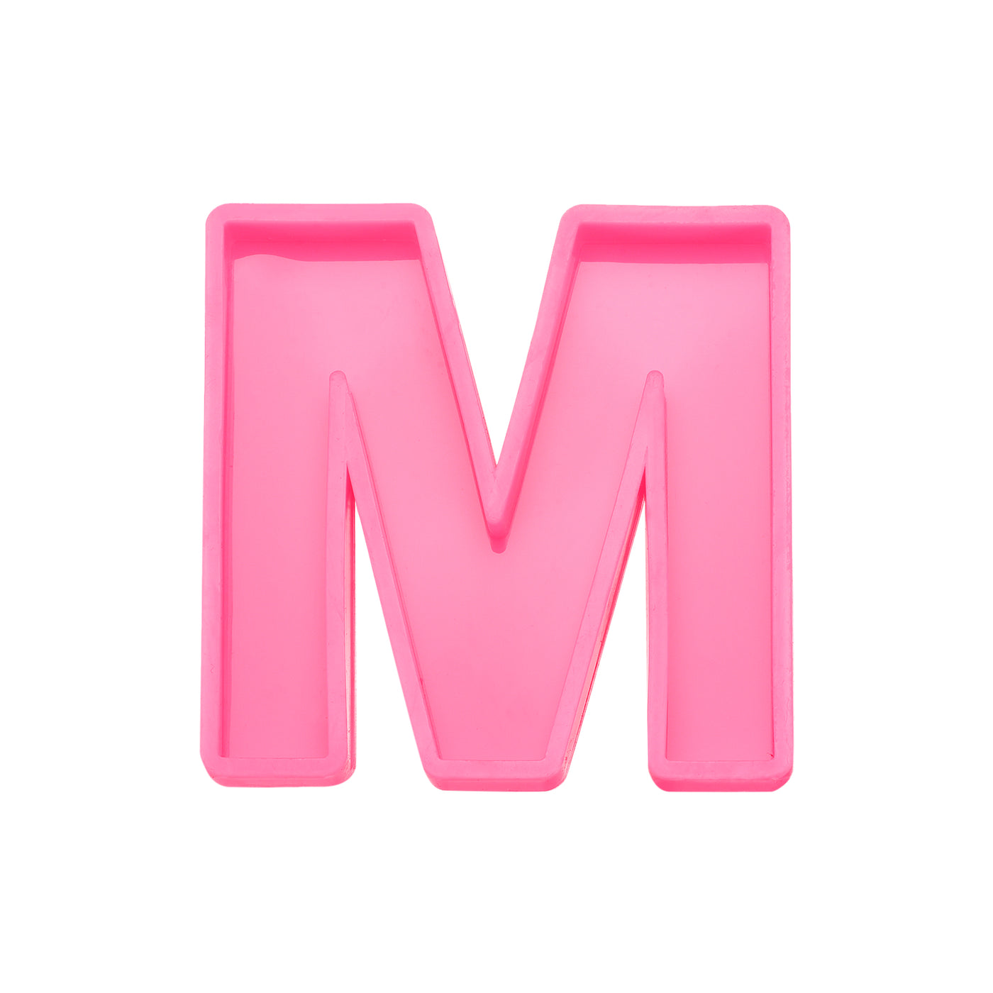 Harfington Silicone Resin Letter Mold 3D Mold for Epoxy Resin Art Large M Pink 4inch