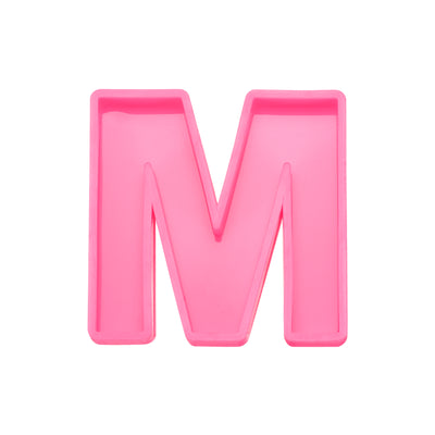 Harfington Silicone Resin Letter Mold 3D Mold for Epoxy Resin Art Large M Pink 4inch