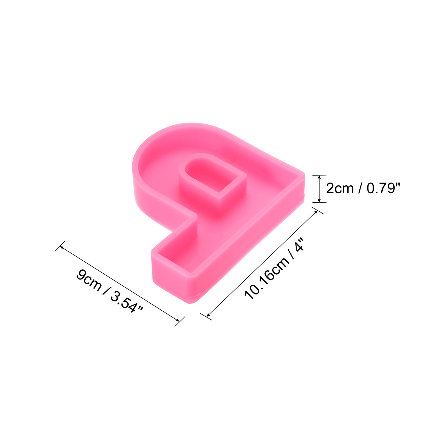 Harfington Silicone Resin Letter Mold 3D Mold for Epoxy Resin Art Large P Pink 4inch