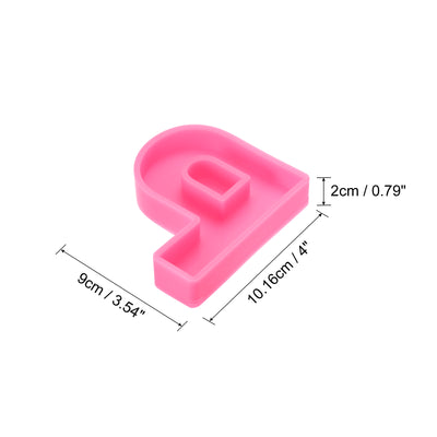 Harfington Silicone Resin Letter Mold 3D Mold for Epoxy Resin Art Large P Pink 4inch