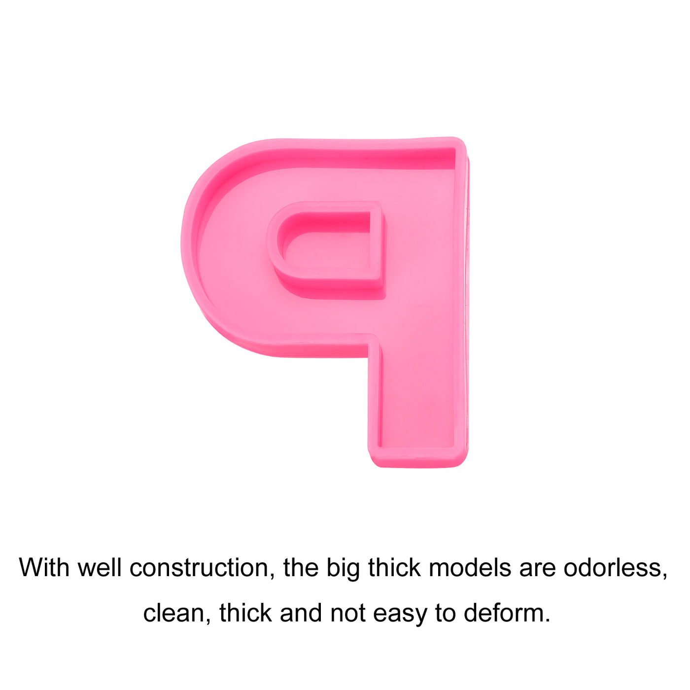 Harfington Silicone Resin Letter Mold 3D Mold for Epoxy Resin Art Large P Pink 4inch