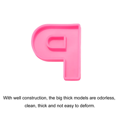 Harfington Silicone Resin Letter Mold 3D Mold for Epoxy Resin Art Large P Pink 4inch