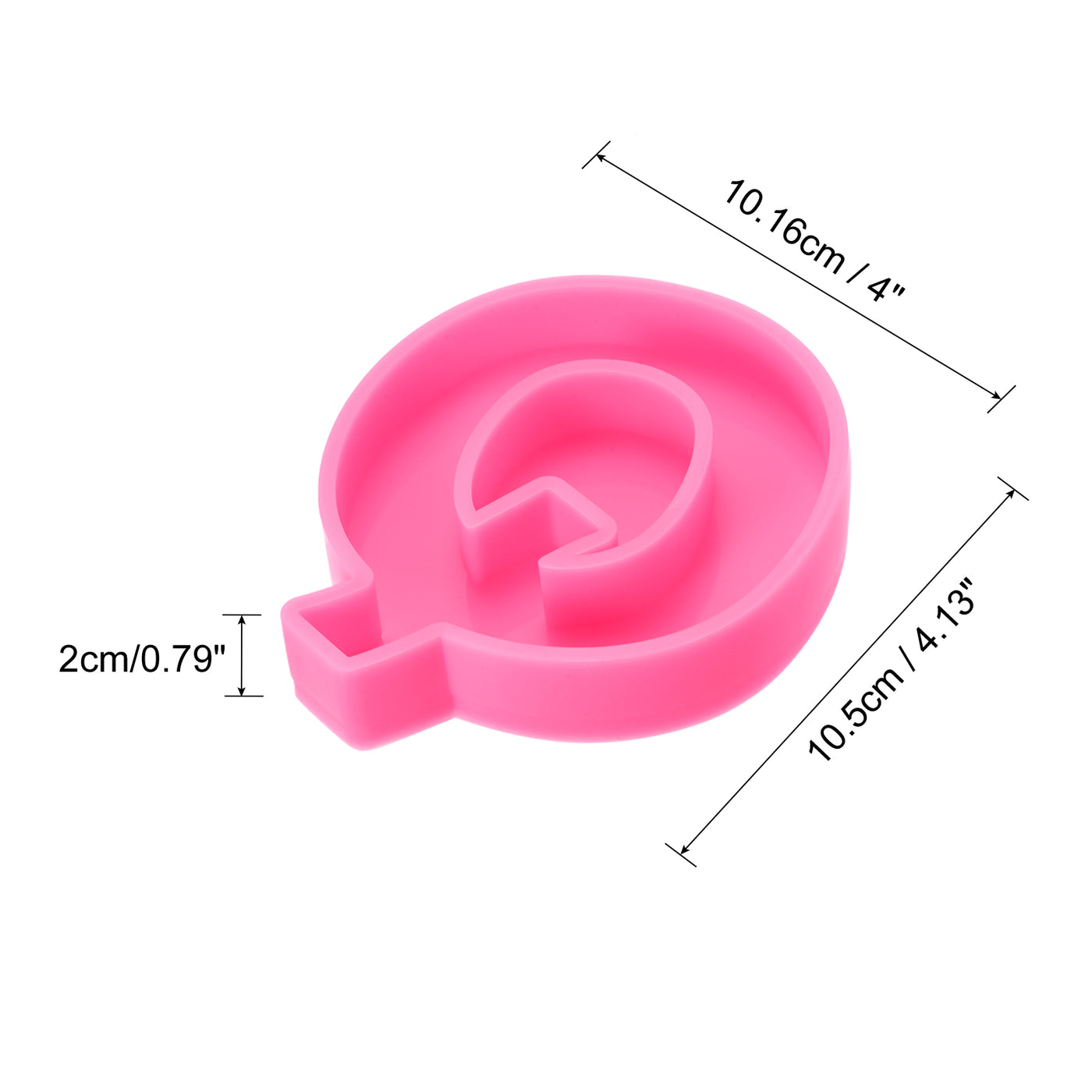 Harfington Silicone Resin Letter Mold 3D Mold for Epoxy Resin Art Large Q Pink 4inch