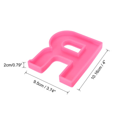 Harfington Silicone Resin Letter Mold 3D Mold for Epoxy Resin Art Large R Pink 4inch