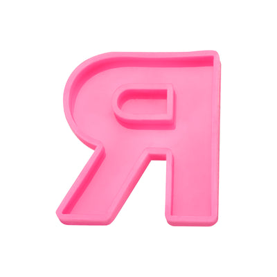 Harfington Silicone Resin Letter Mold 3D Mold for Epoxy Resin Art Large R Pink 4inch