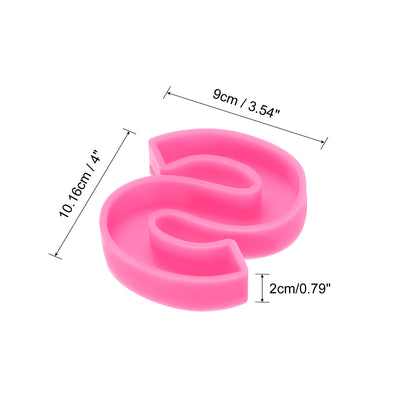 Harfington Silicone Resin Letter Mold 3D Mold for Epoxy Resin Art Large S Pink 4inch