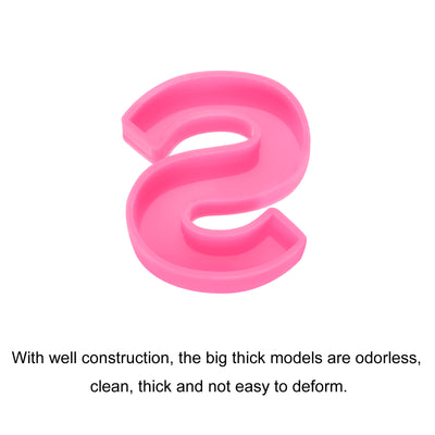 Harfington Silicone Resin Letter Mold 3D Mold for Epoxy Resin Art Large S Pink 4inch