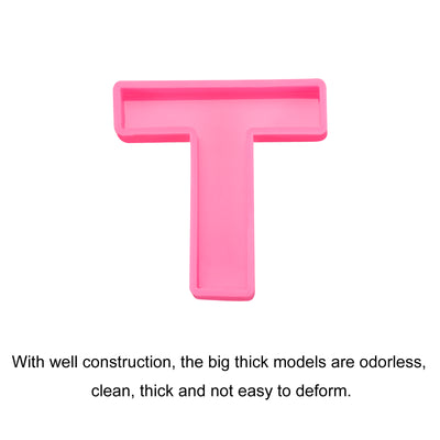 Harfington Silicone Resin Letter Mold 3D Mold for Epoxy Resin Art Large T Pink 4inch