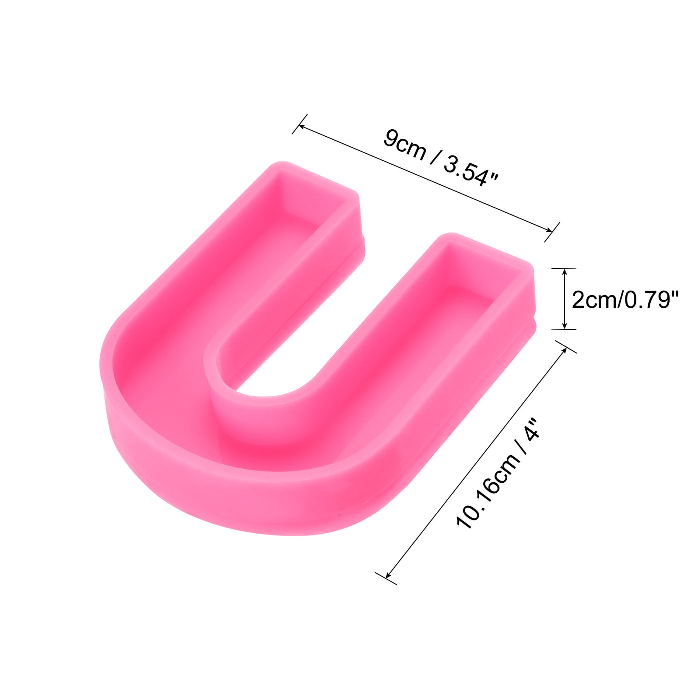 Harfington Silicone Resin Letter Mold 3D Mold for Epoxy Resin Art Large U Pink 4inch