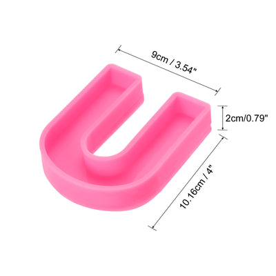 Harfington Silicone Resin Letter Mold 3D Mold for Epoxy Resin Art Large U Pink 4inch