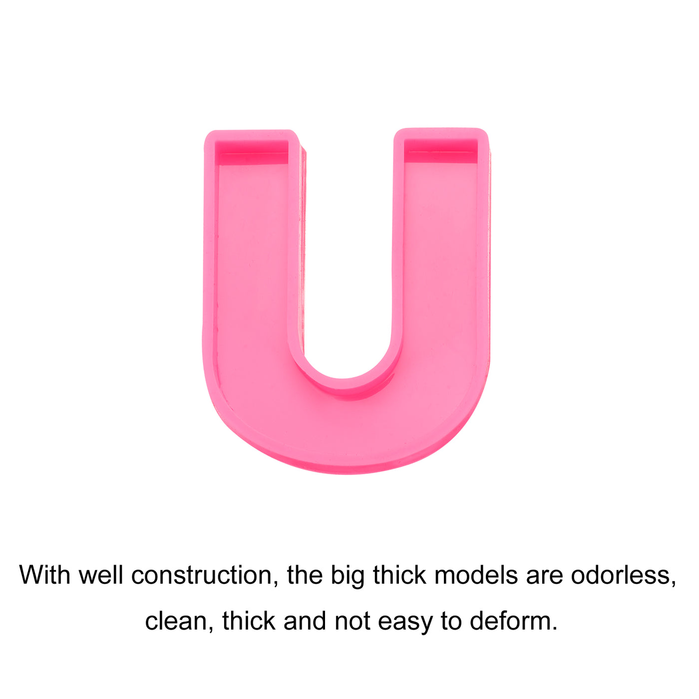 Harfington Silicone Resin Letter Mold 3D Mold for Epoxy Resin Art Large U Pink 4inch