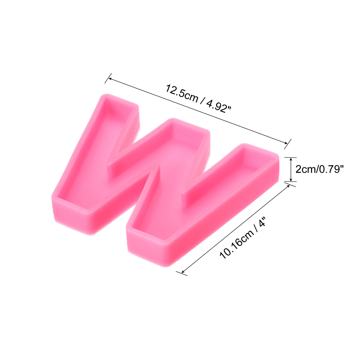 Harfington Silicone Resin Letter Mold 3D Mold for Epoxy Resin Art Large W Pink 4inch