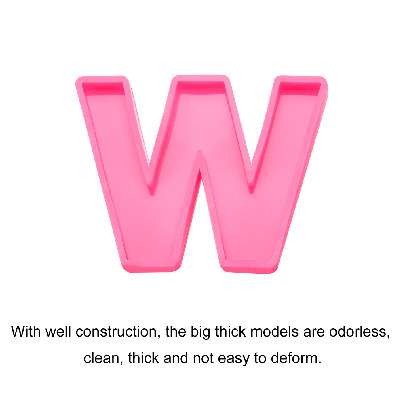 Harfington Silicone Resin Letter Mold 3D Mold for Epoxy Resin Art Large W Pink 4inch