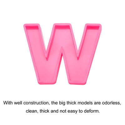 Harfington Silicone Resin Letter Mold 3D Mold for Epoxy Resin Art Large W Pink 4inch