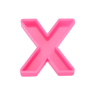 Harfington Silicone Resin Letter Mold 3D Mold for Epoxy Resin Art Large x Pink 4inch