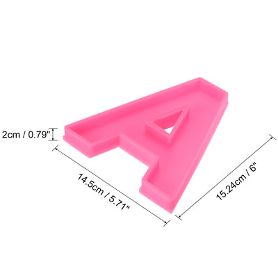 Harfington Silicone Resin Letter Mold 3D Mold for Epoxy Resin Art Large a Pink 6inch