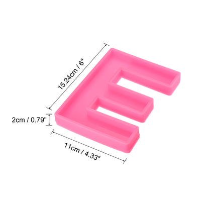 Harfington Silicone Resin Letter Mold 3D Mold for Epoxy Resin Art Large E Pink 6inch