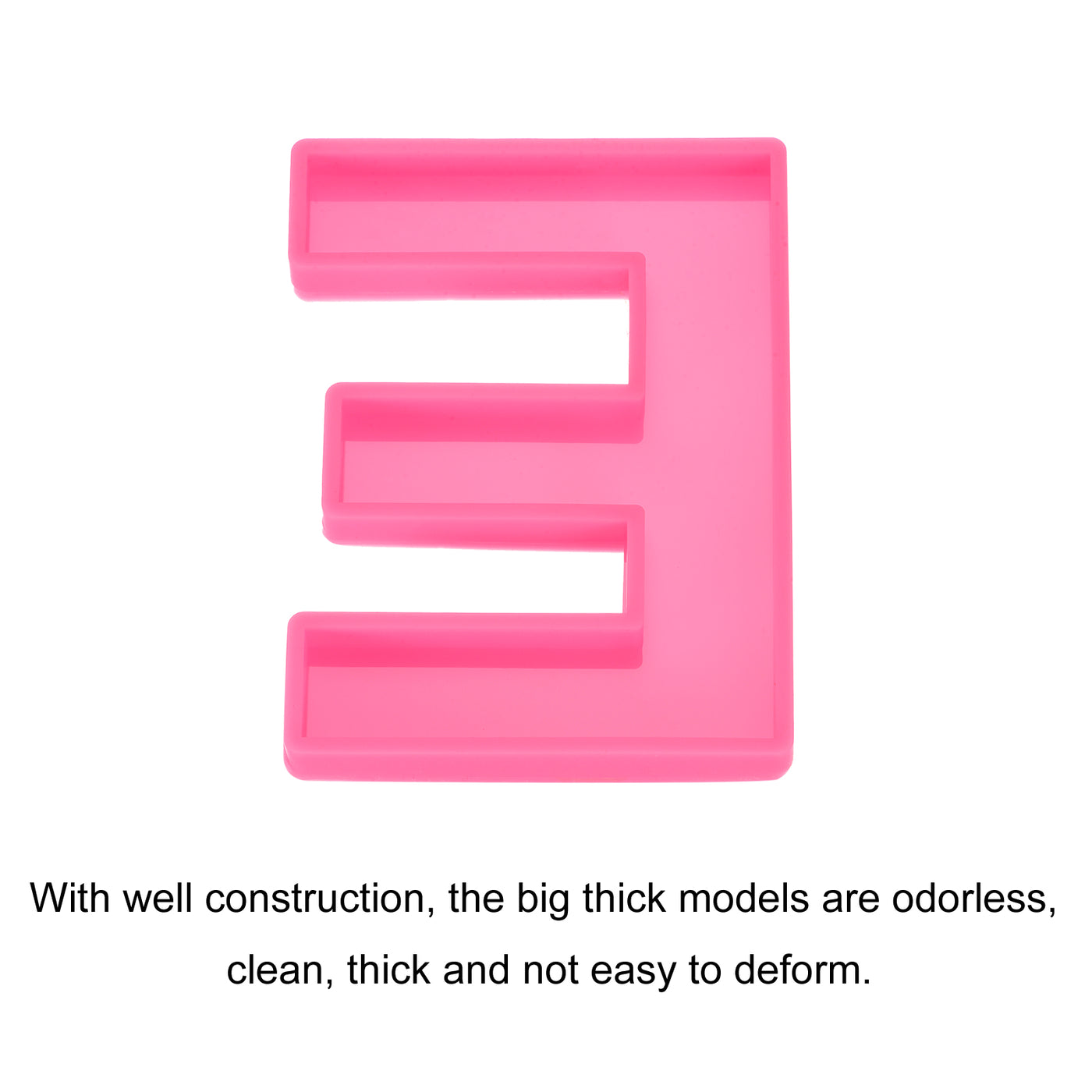 Harfington Silicone Resin Letter Mold 3D Mold for Epoxy Resin Art Large E Pink 6inch