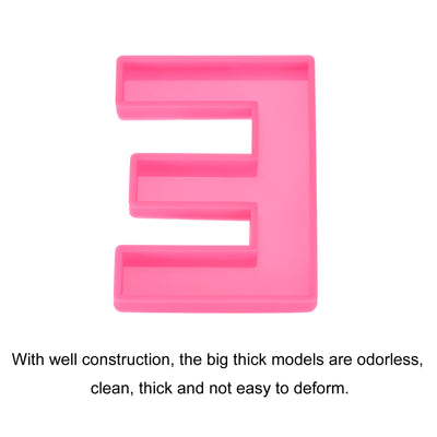 Harfington Silicone Resin Letter Mold 3D Mold for Epoxy Resin Art Large E Pink 6inch