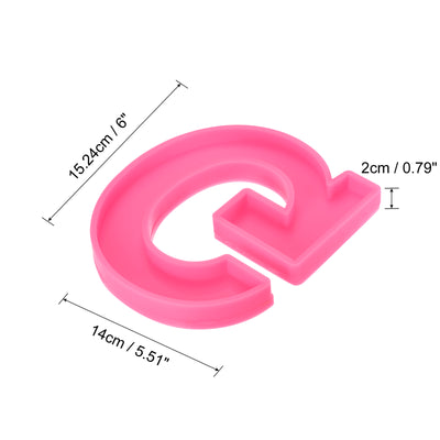 Harfington Silicone Resin Letter Mold 3D Mold for Epoxy Resin Art Large G Pink 6inch