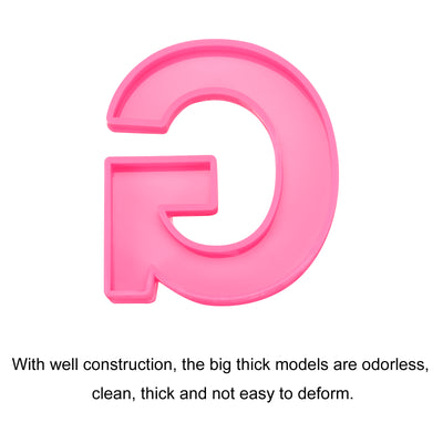 Harfington Silicone Resin Letter Mold 3D Mold for Epoxy Resin Art Large G Pink 6inch